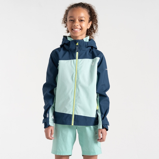Dare 2b - Kids' Explore II Waterproof Jacket  Mint Green Moonlight Denim