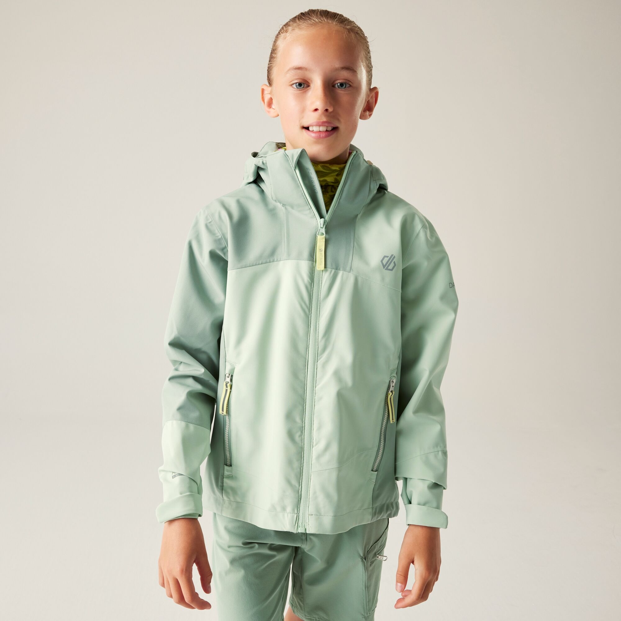 Dare 2b Kurtka przeciwdeszczowa dziecięca z membraną Explore III Zielony