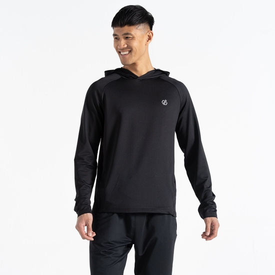 Men's Sprinted Fitness Hoodie  Black