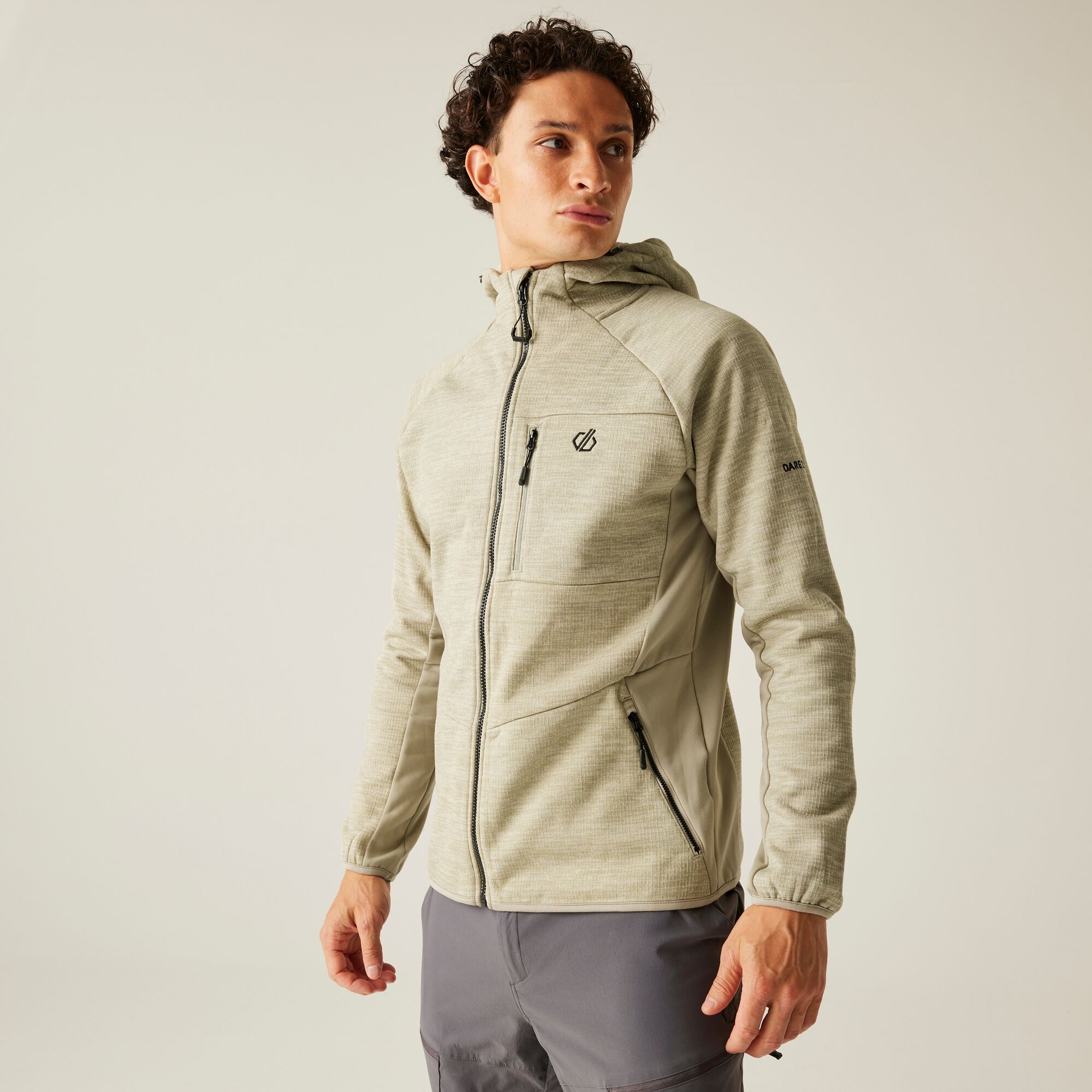 Dare 2b Bluza męska z kapturem rozsuwana Torrek Mountain Pro Biały