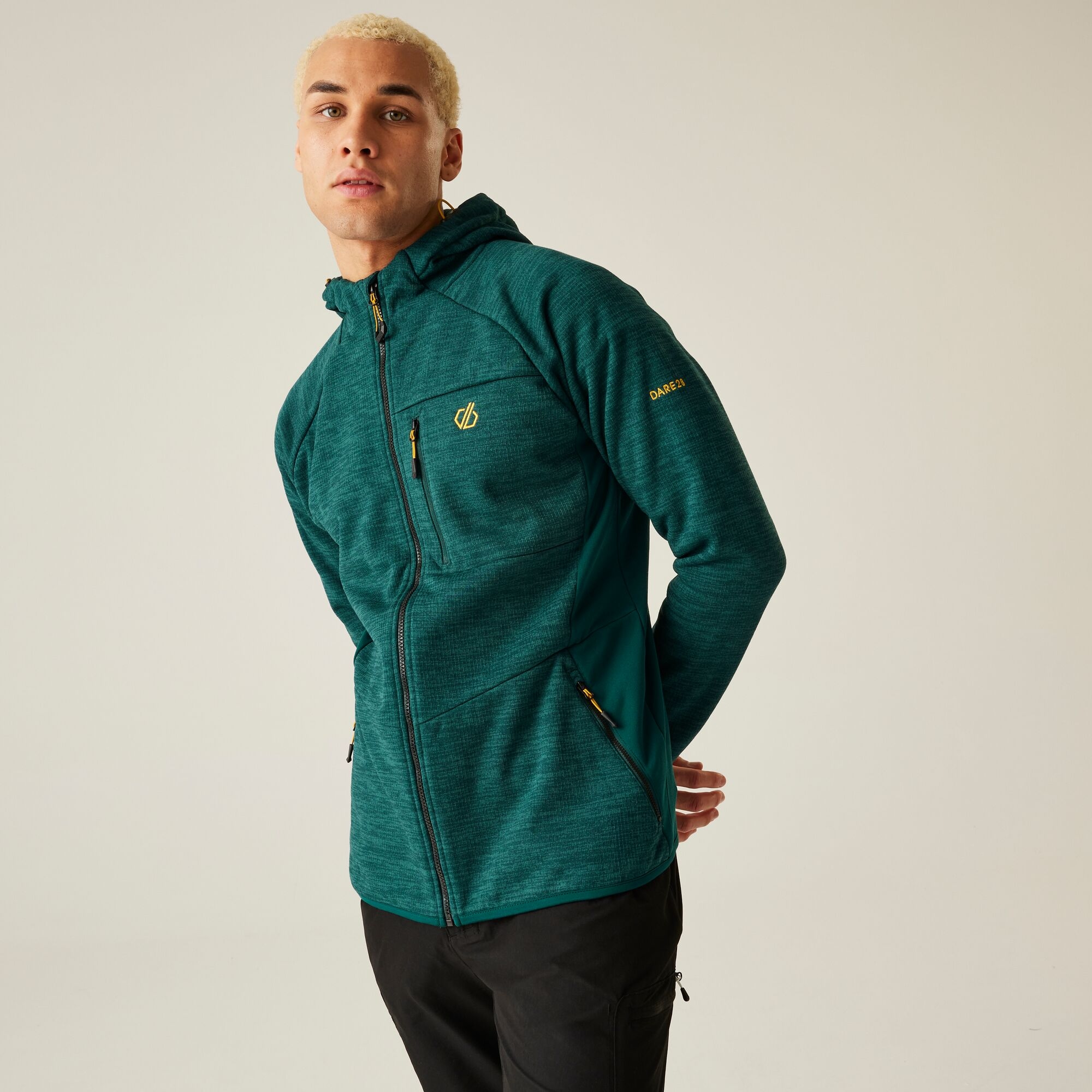 Dare 2b Bluza męska z kapturem rozsuwana Torrek Mountain Pro Zielony