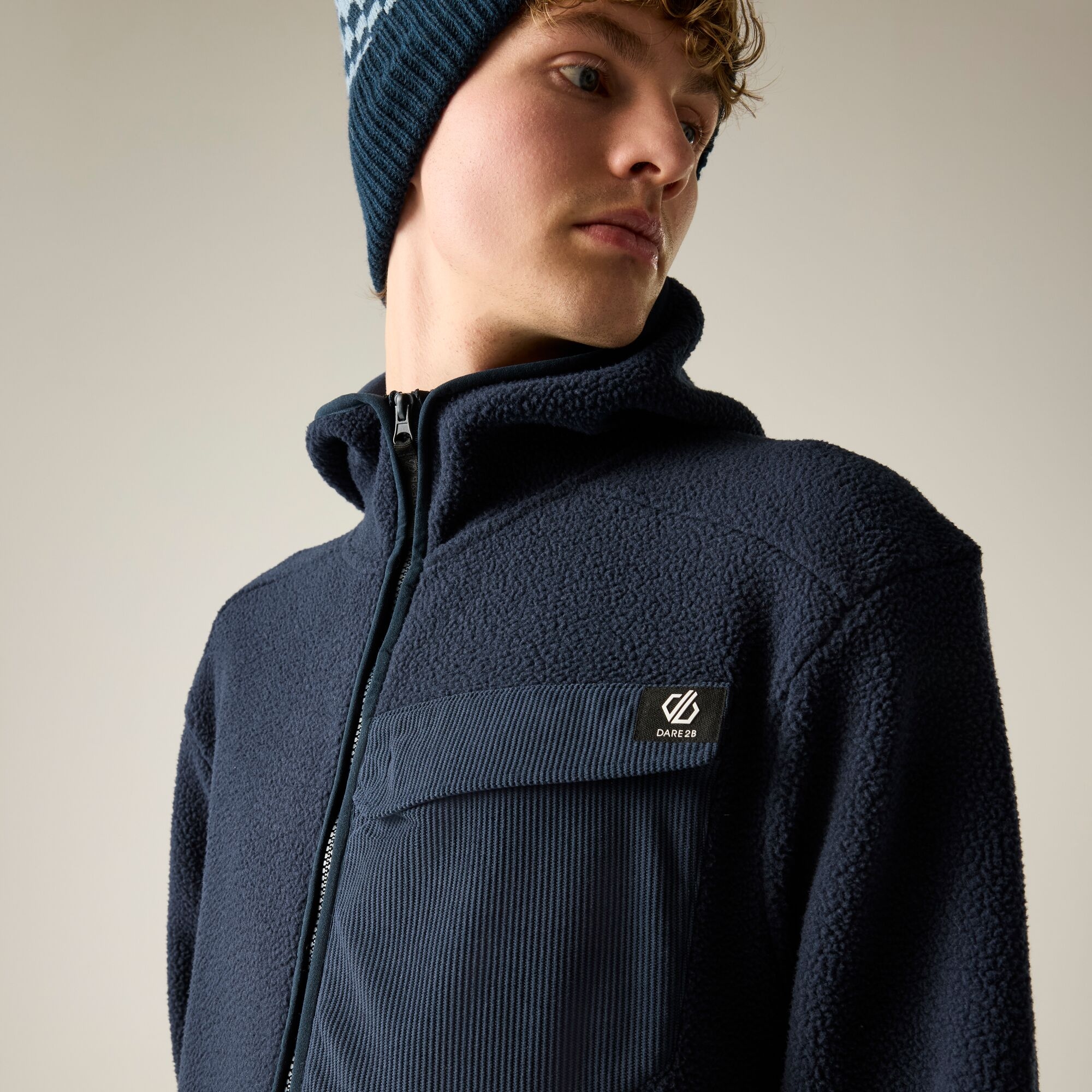 Dare 2b   Polar męski rozsuwany Firn Hooded Borg Niebieski