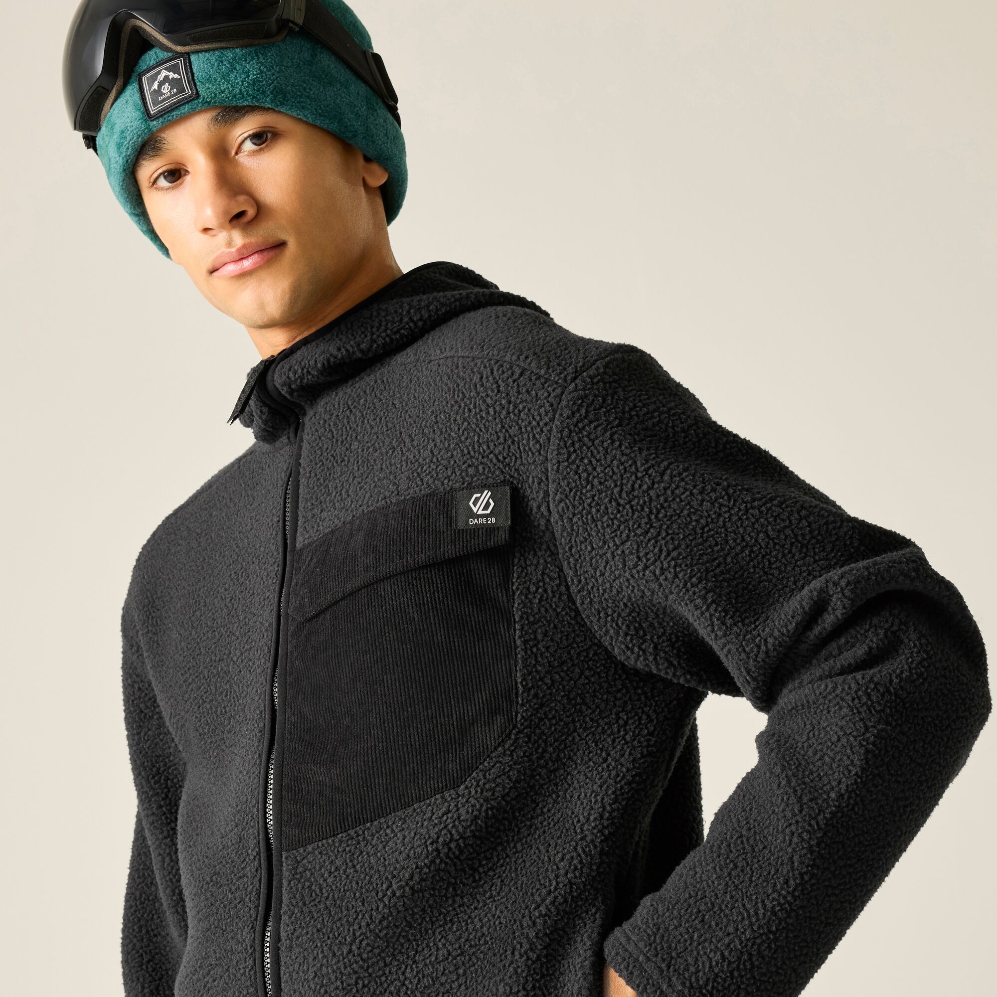 Dare 2B Men's Firn Hooded Borg Fleece - Black Xxl - Image 1