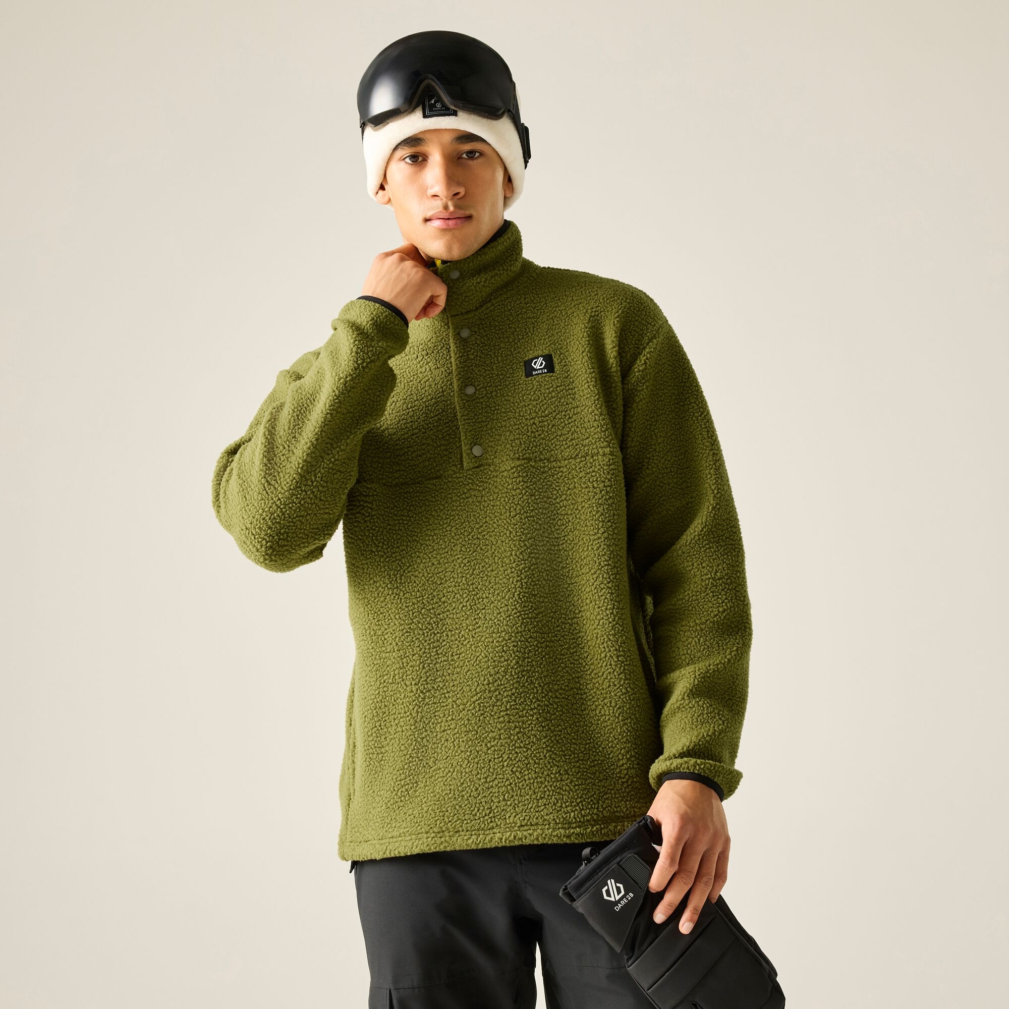 Dare 2B Men's Twin Tip Snap 1/2 Fleece - Green Small - Image 1