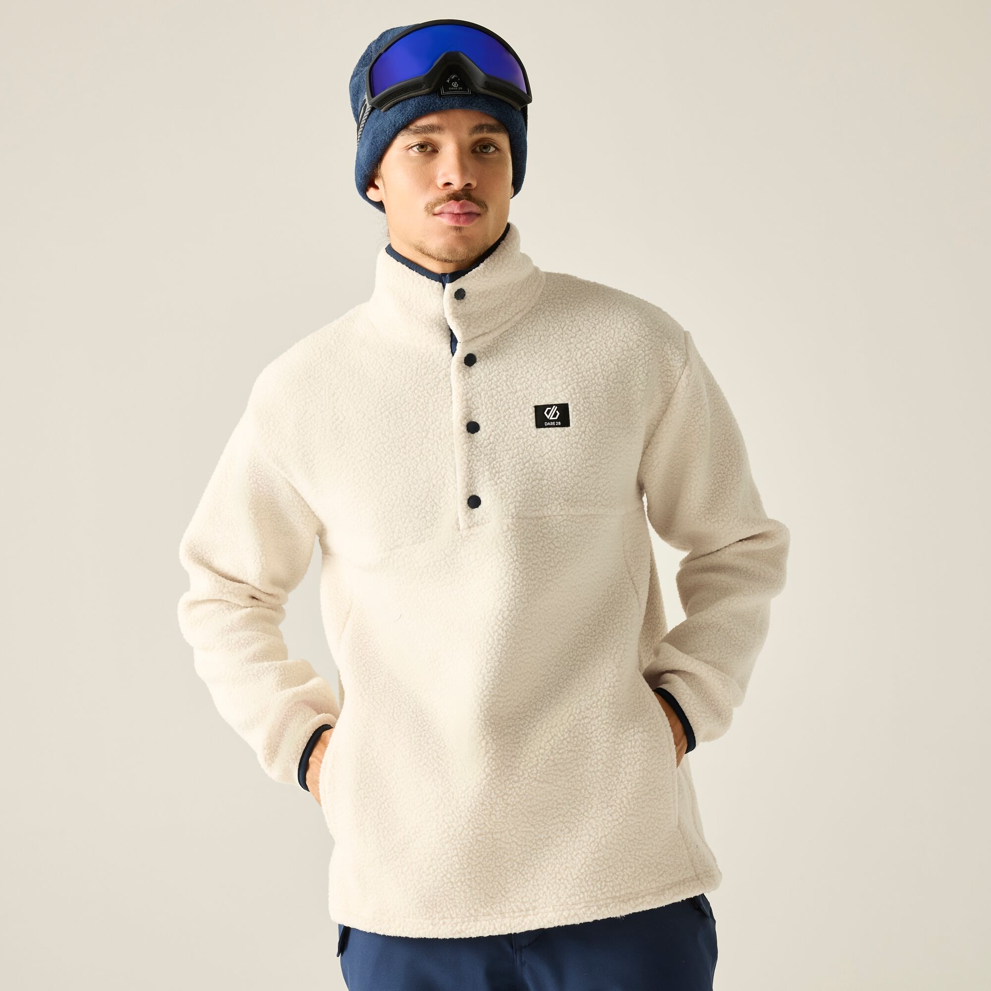 Dare 2b Polar męski rozpinany 1/2 Twin Tip Snap Biały