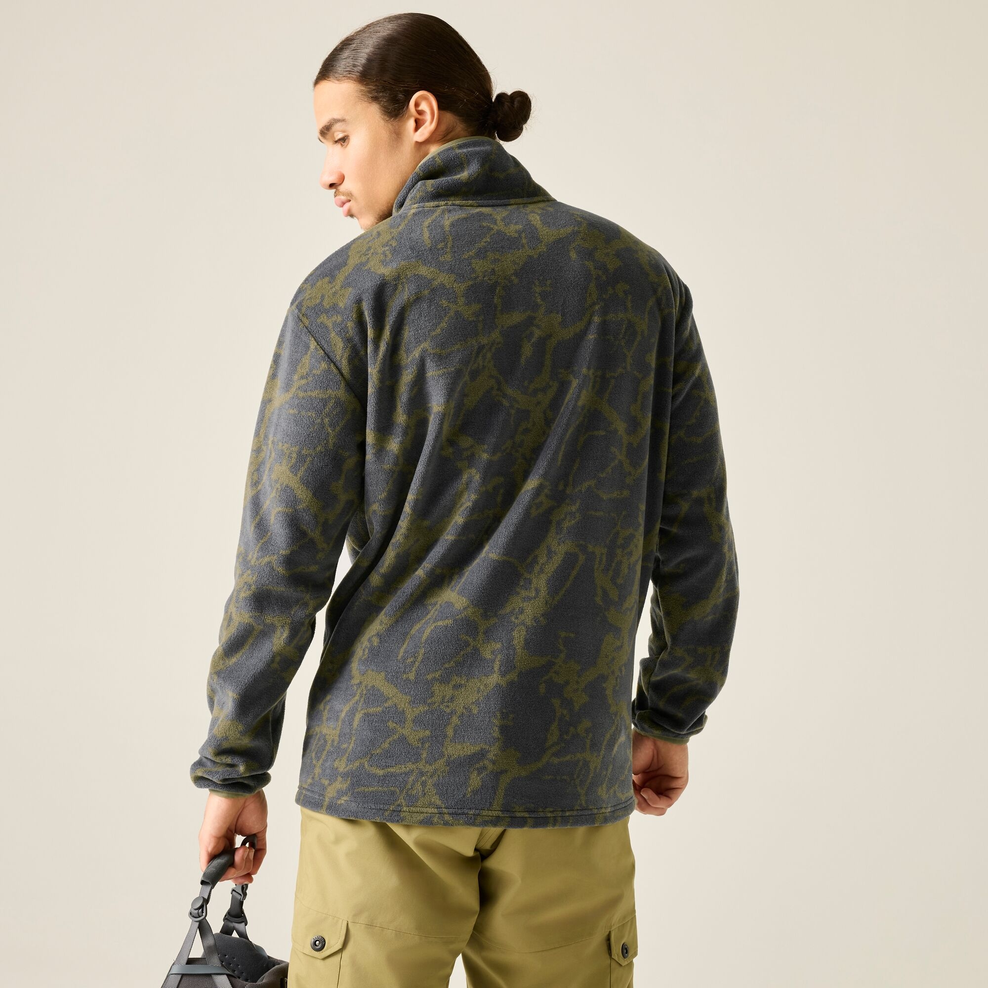 Dare 2B Men's Printed Half-Zip Fleece - Green Medium - Image 2