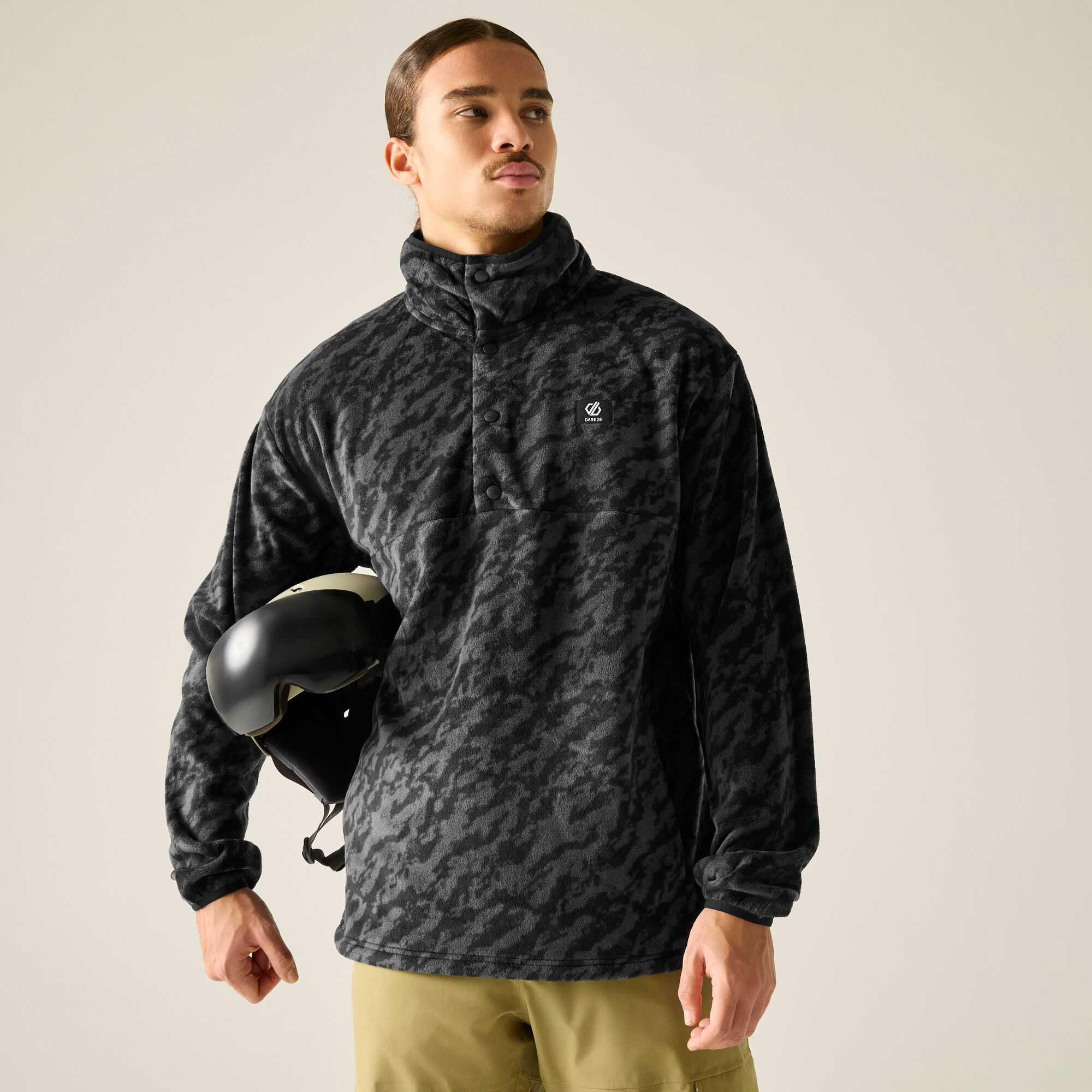 Dare 2B Men's Printed Half-Zip Fleece - Black Large - Image 1
