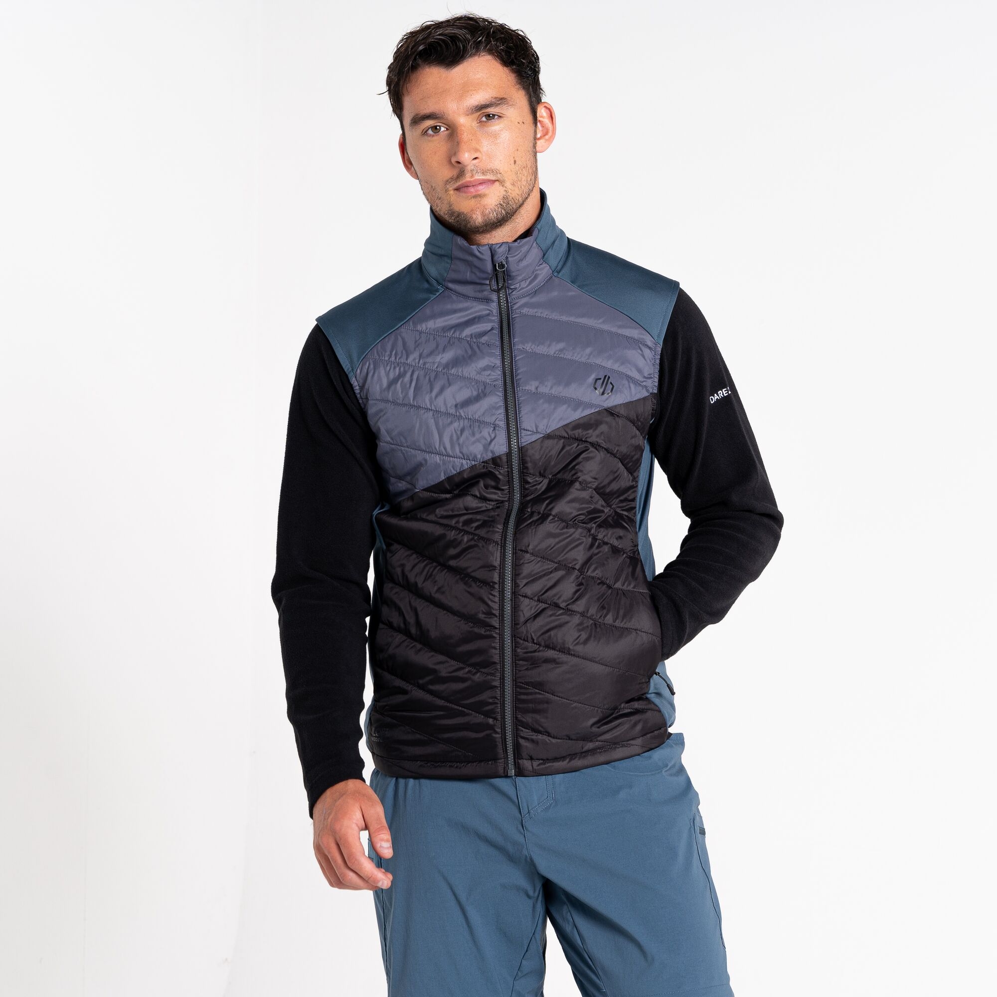Dare 2b - Męska Kamizelka Hybrydowa Gendarme Wool Szaro-czarny