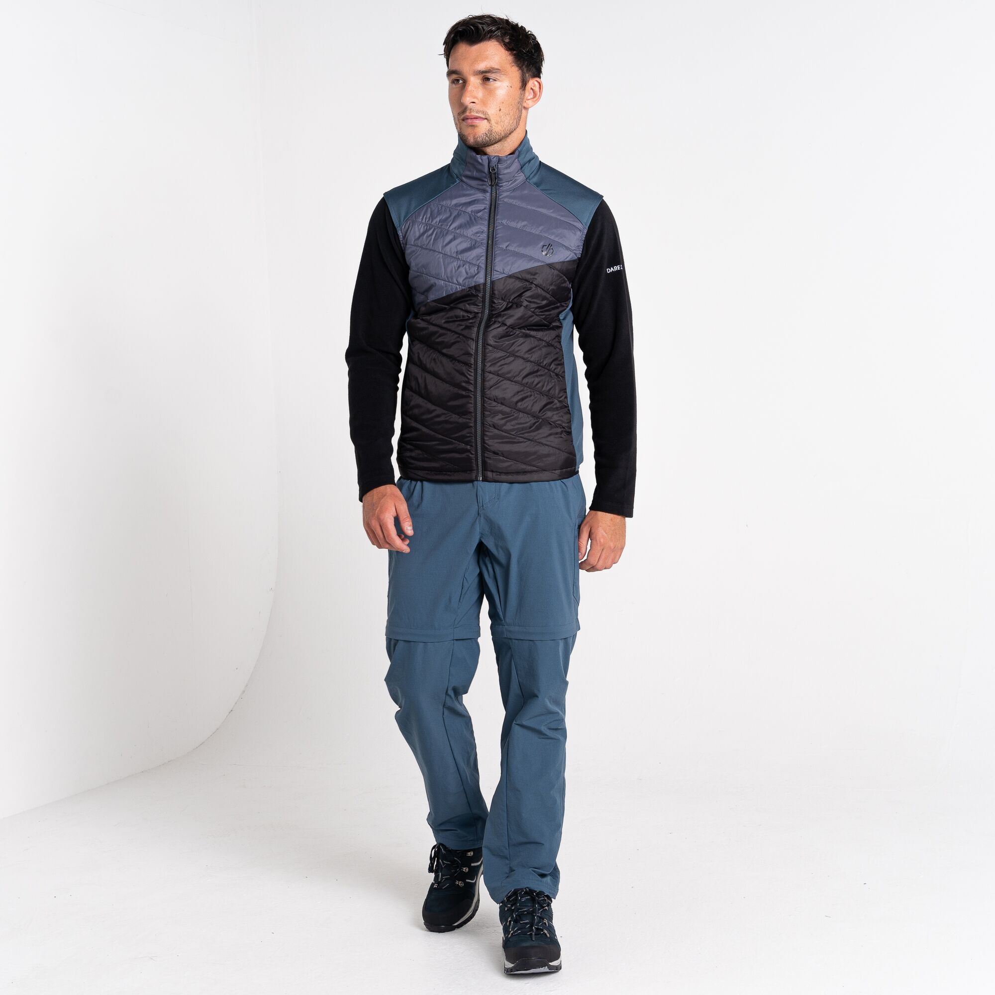 Dare 2b - Męska Kamizelka Hybrydowa Gendarme Wool Szaro-czarny