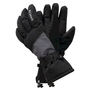 Dare 2b - Men's Diversity Waterproof Insulated Ski Gloves Black Ebony Grey