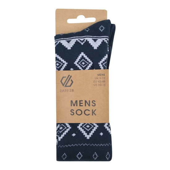 Men's Printed Ski Socks  Moonlight Denim 