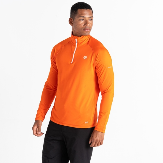 Dare 2b - Men's Fuse Up II Half Zip Lightweight Core Stretch Midlayer Puffins Orange 