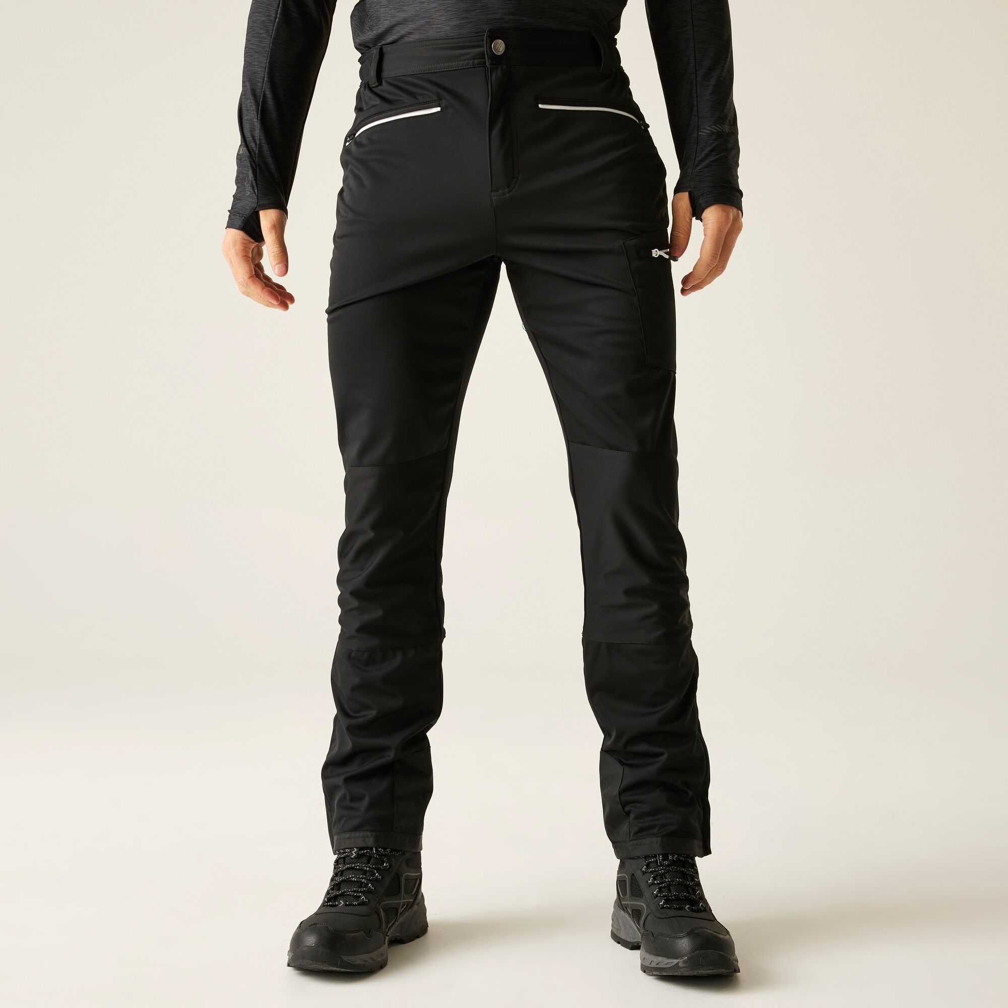 Dare 2b Męskie spodnie trekkingowe softshell Appended II Czarny