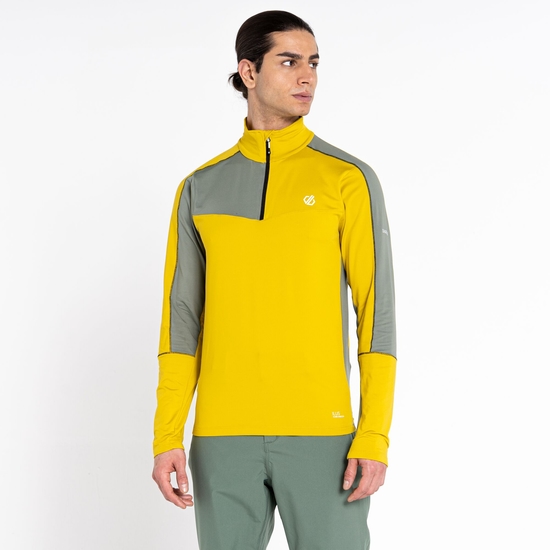 Dare 2b - Męska bluza termiczna z suwakiem Dignify II Zielono-żółty