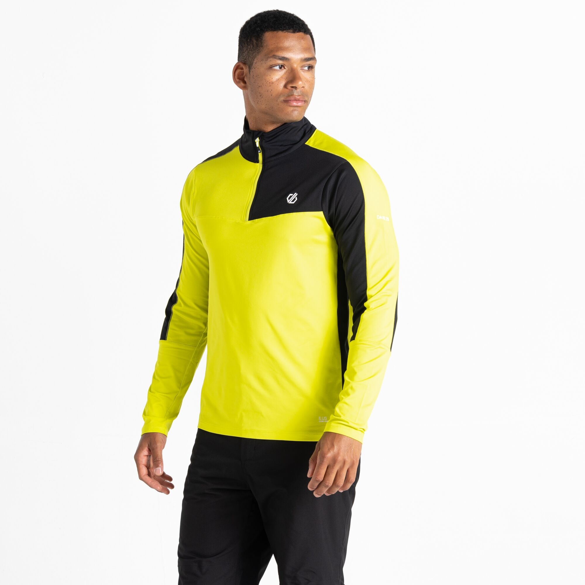 Dare 2b - Męska Bluza Termiczna z Suwakiem Dignify II Limonkowo-czarny, Rozmiar: XXXL