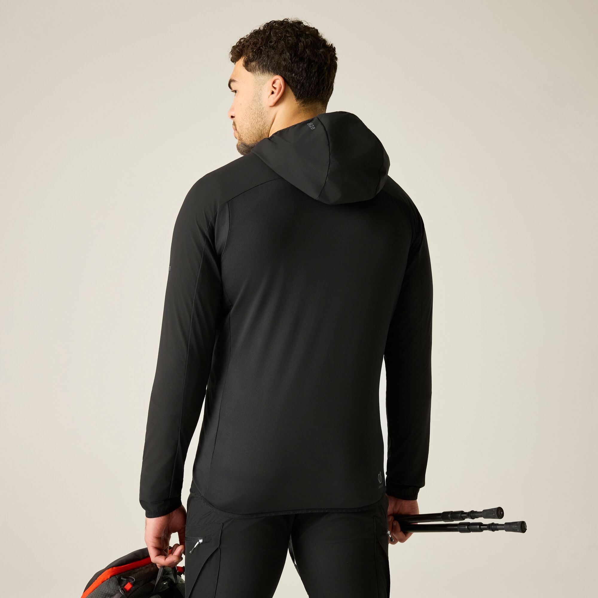 Dare 2b   Bluza męska z kapturem rozsuwana Endurance Strength Stretch Czarny