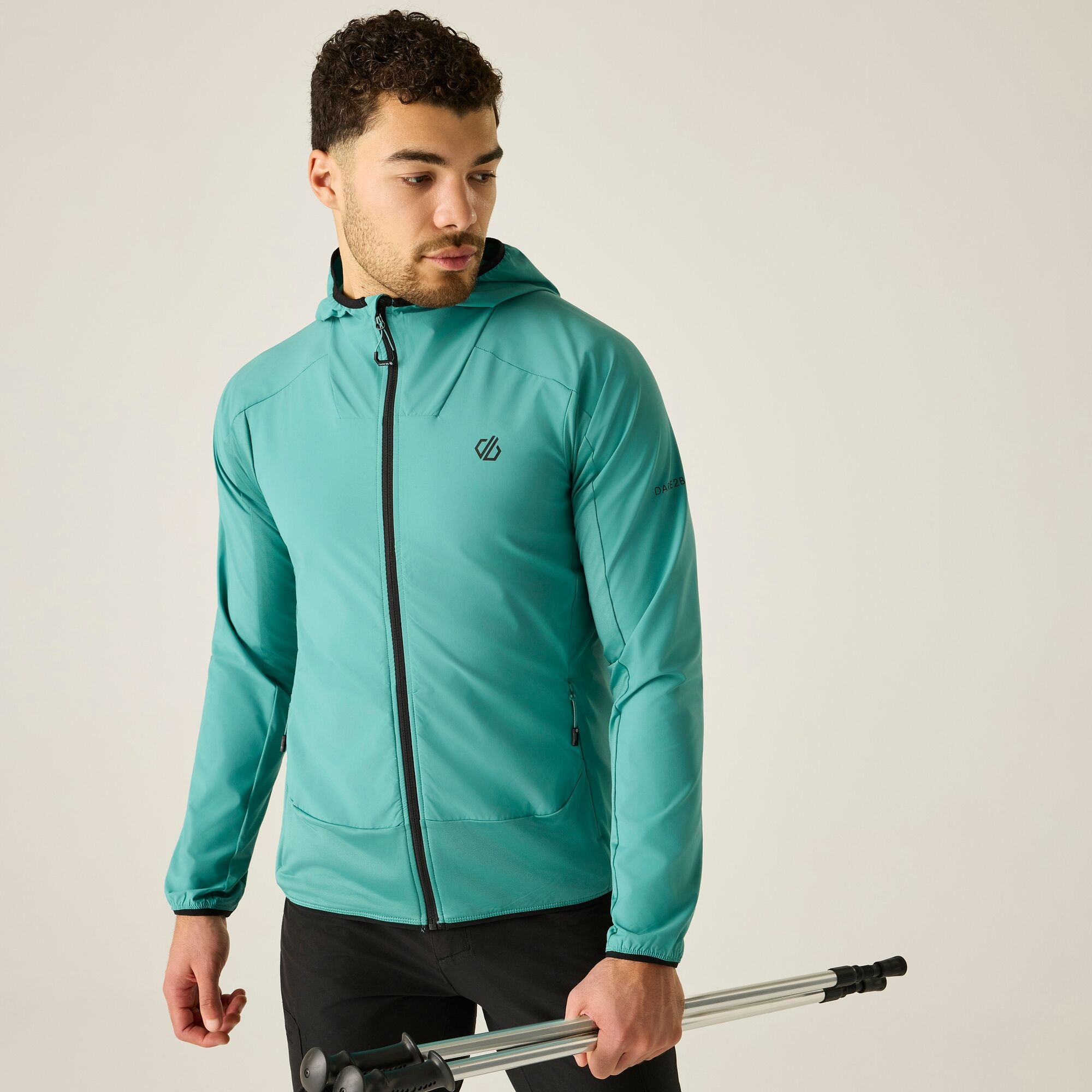 Dare 2b   Bluza męska z kapturem rozsuwana Endurance Strength Stretch Zielony