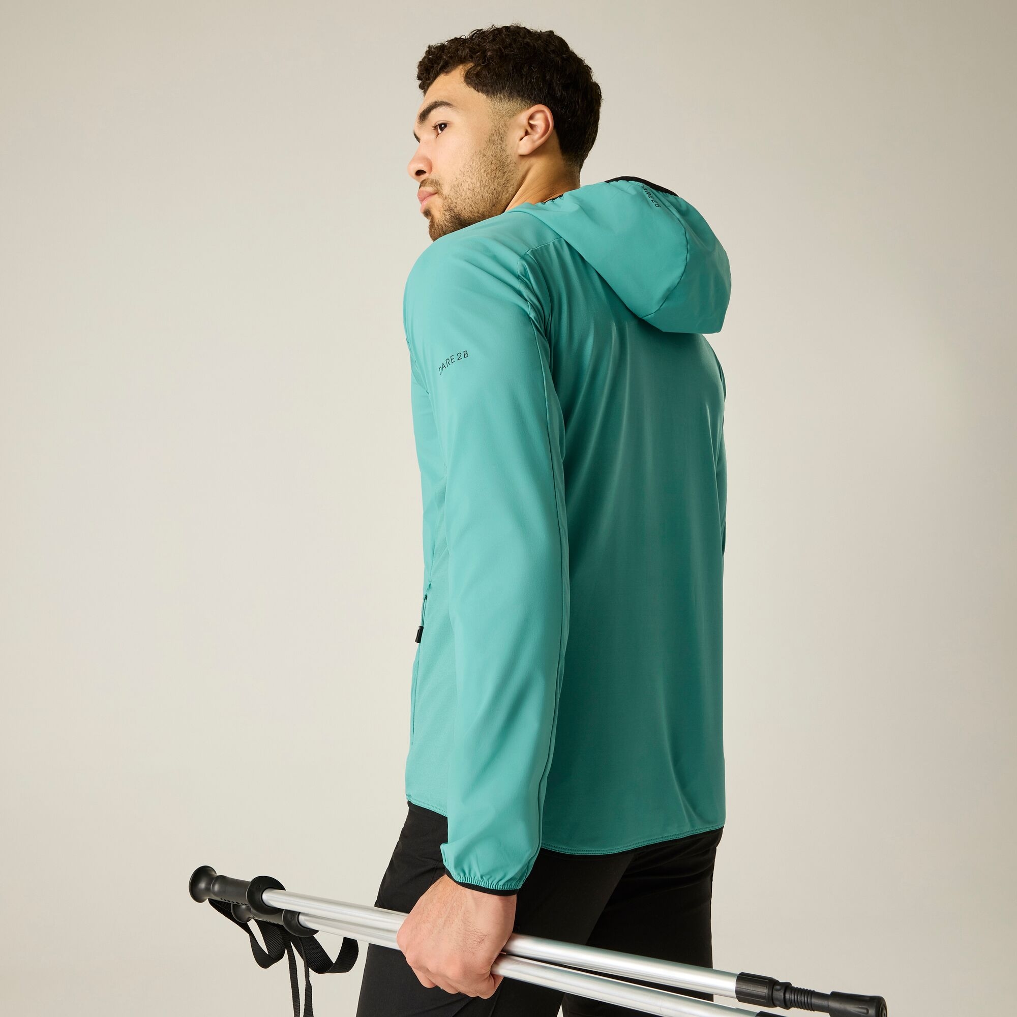 Dare 2b   Bluza męska z kapturem rozsuwana Endurance Strength Stretch Zielony