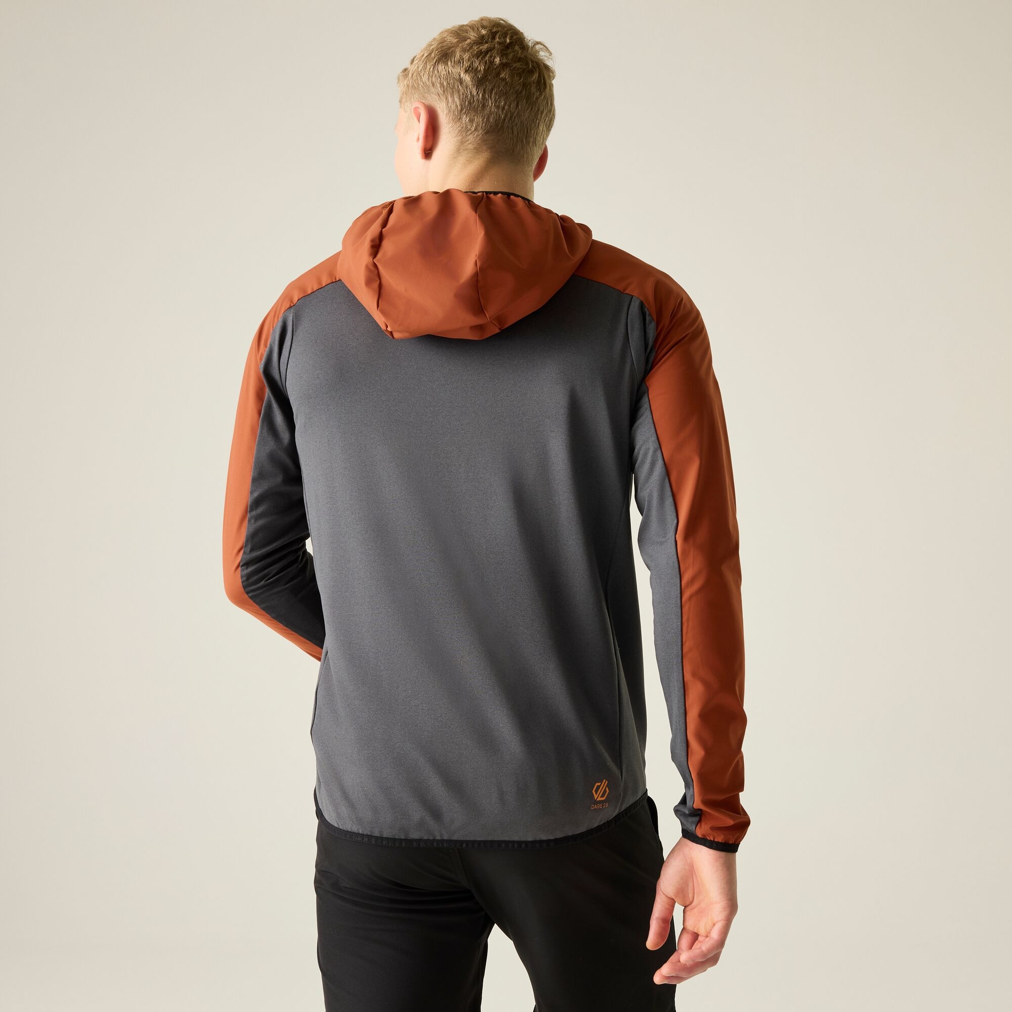 Dare 2b   Bluza męska z kapturem rozsuwana Endurance Strength Stretch Pomarańczowy