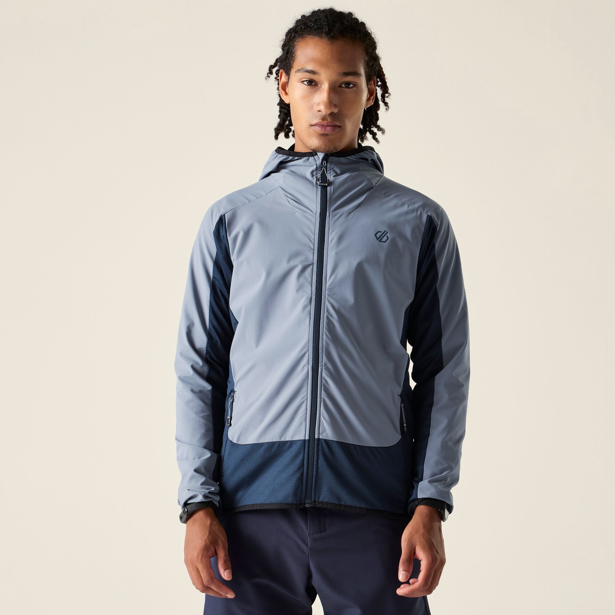 Dare 2b   Bluza męska z kapturem rozsuwana Endurance Strength Stretch Niebieski