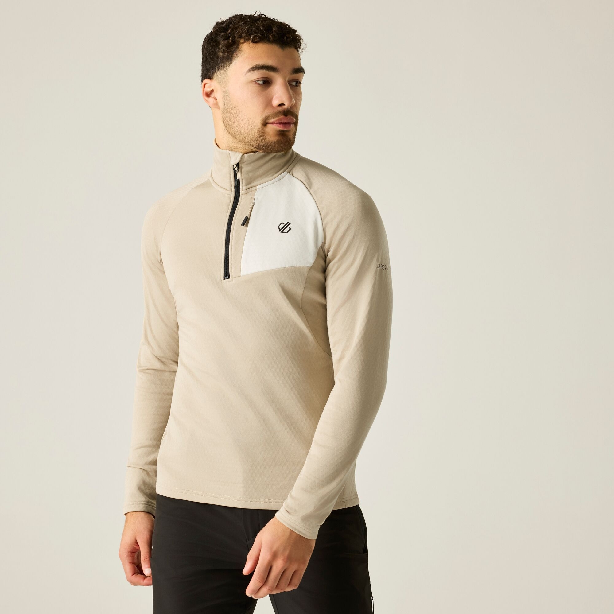 Dare 2b   Bluza męska z suwakiem Venture Overhead Stretch Beżowe