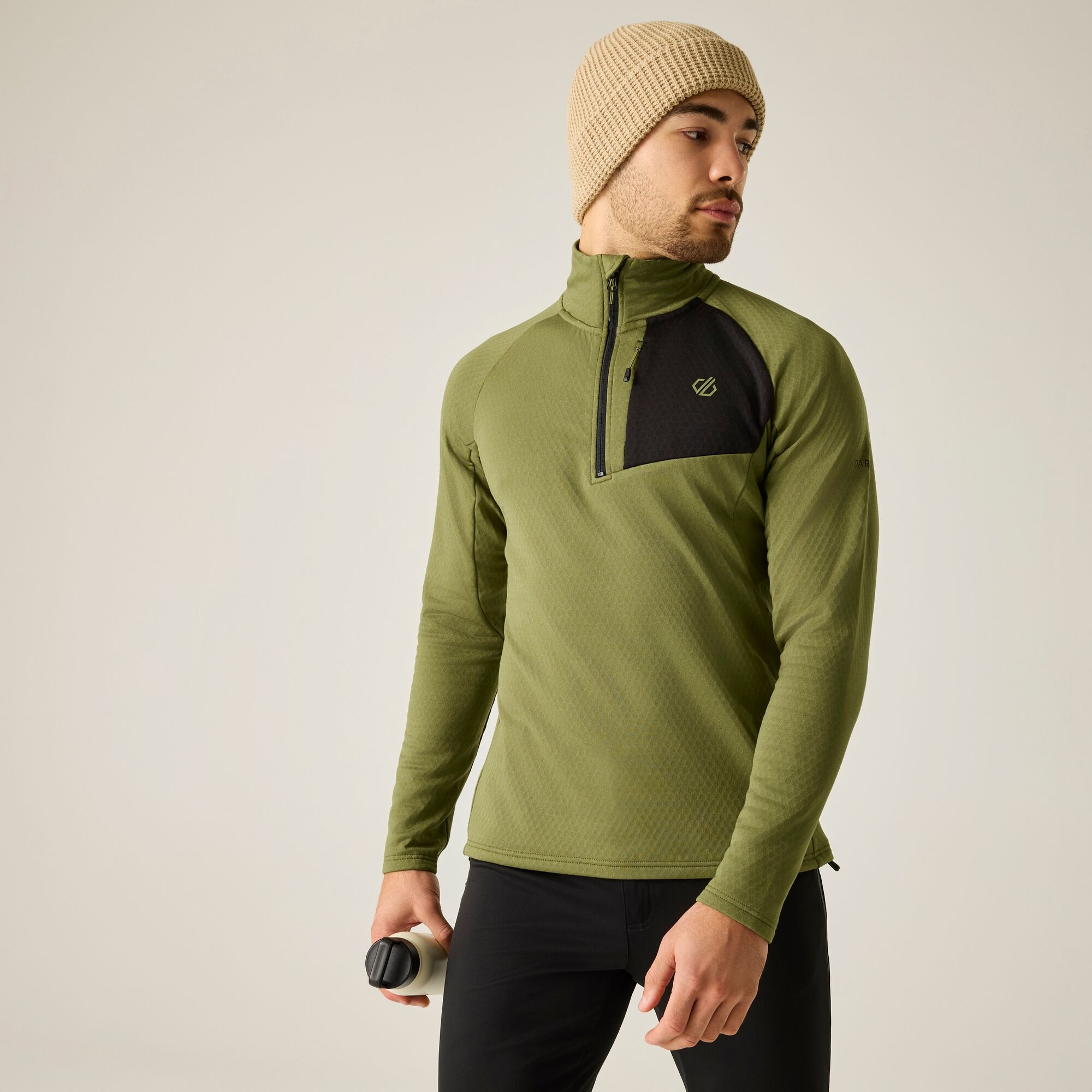 Dare 2b   Bluza męska z suwakiem Venture Overhead Stretch Zielony