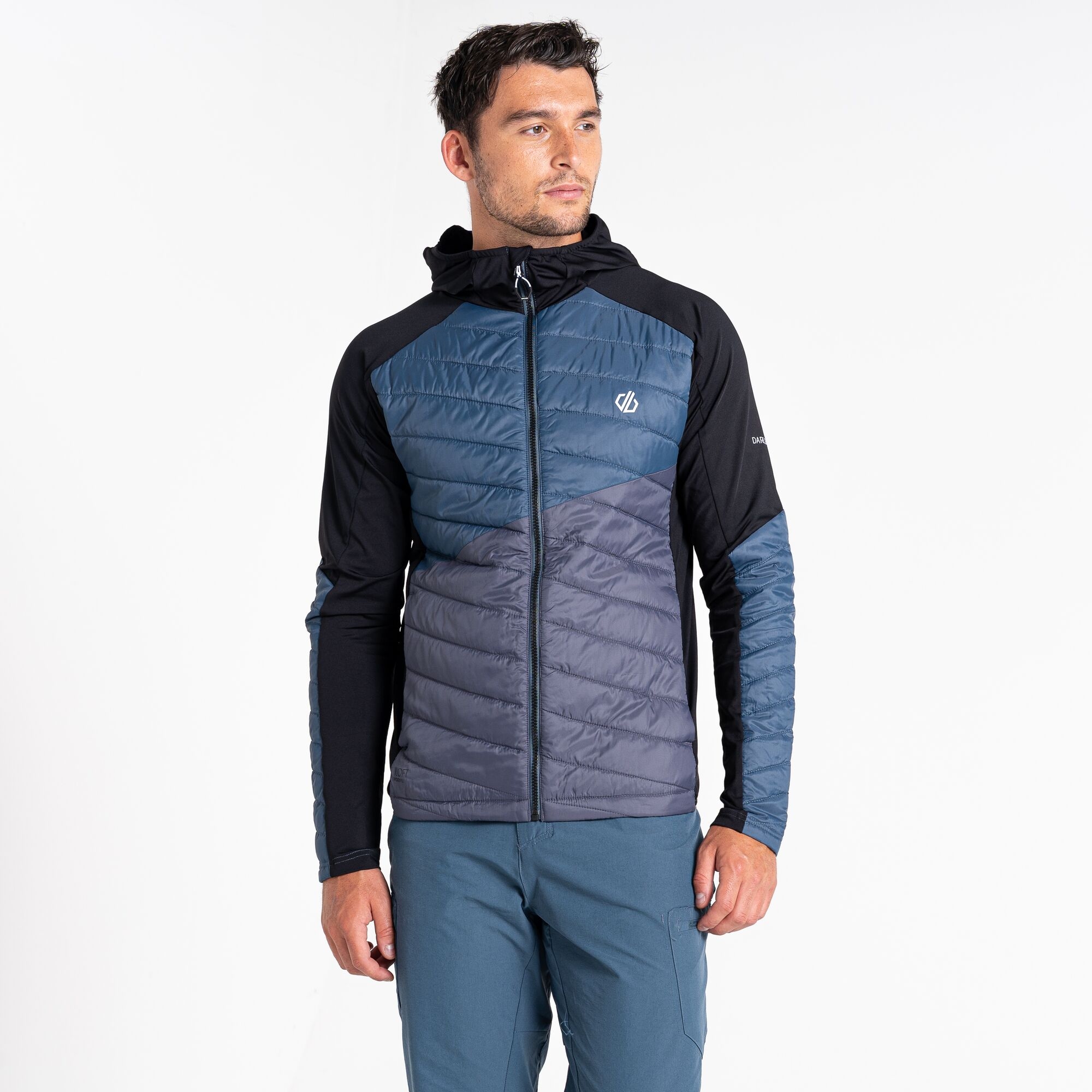 Dare 2b - Męska Kurtka Hybrydowa Gendarme Wool Szaro-czarny, Rozmiar: XL