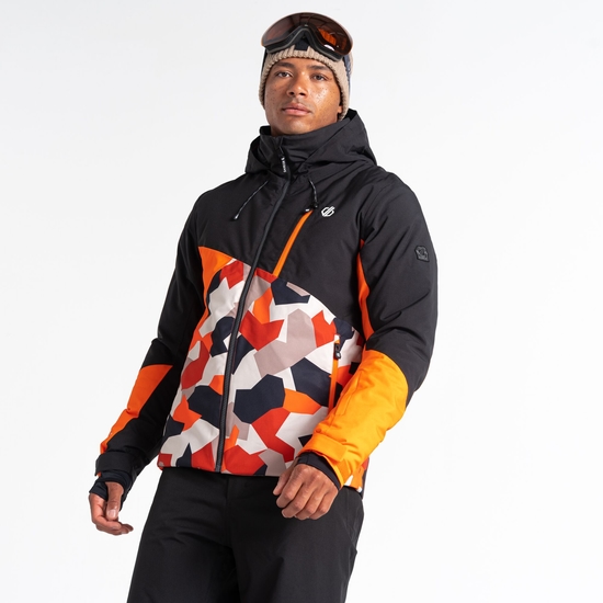 Dare 2b - Męska kurtka narciarska Baseplate Pomarańczowo-czarny we wzór