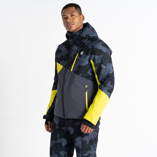 Dare 2b - Men's Baseplate Ski Jacket Yellow Black Geo 