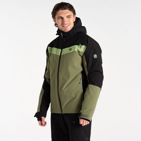 Men's Eagle II Ski Jacket Black Olivine Green