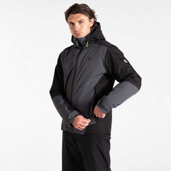 Men's Precision II Ski Jacket Black Grey