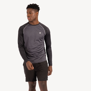 Dare 2b - Men's Realize Long Sleeve T-Shirt Ebony Grey Black