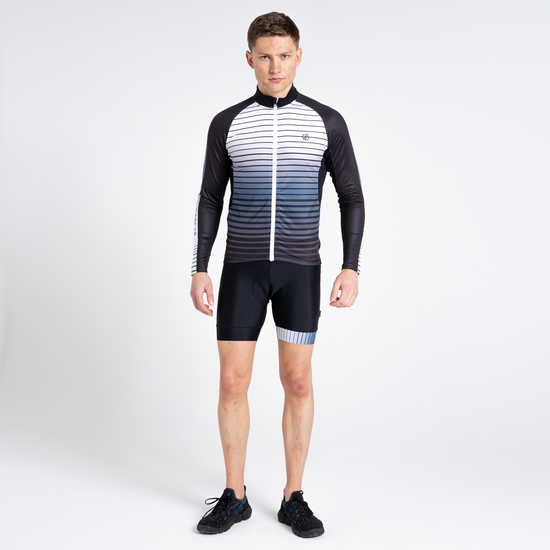 Dare 2b - Men's AEP Virtuous Long Sleeved Cycling Jersey Black Underlined Print