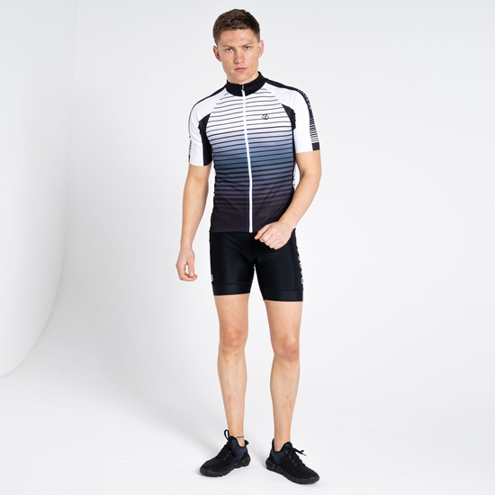 Men's AEP Virtuous Cycling Jersey Black Underlined Print