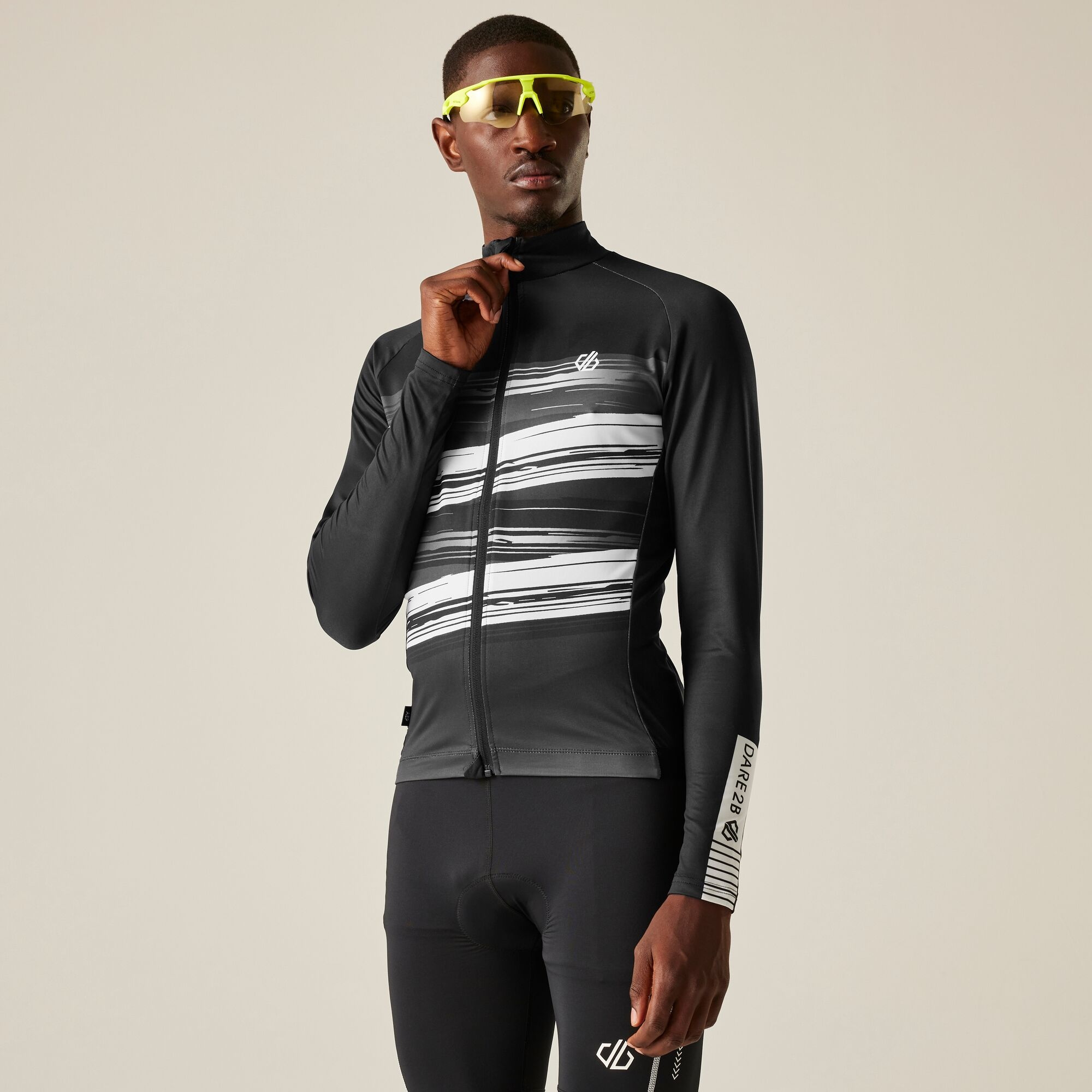 Dare 2b Męska koszulka rowerowa z długim rękawem AEP Revolving Czarny