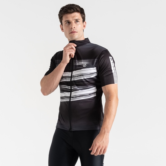 Dare 2b - Men's AEP Pedal Short Sleeve Jersey Black Tread Print