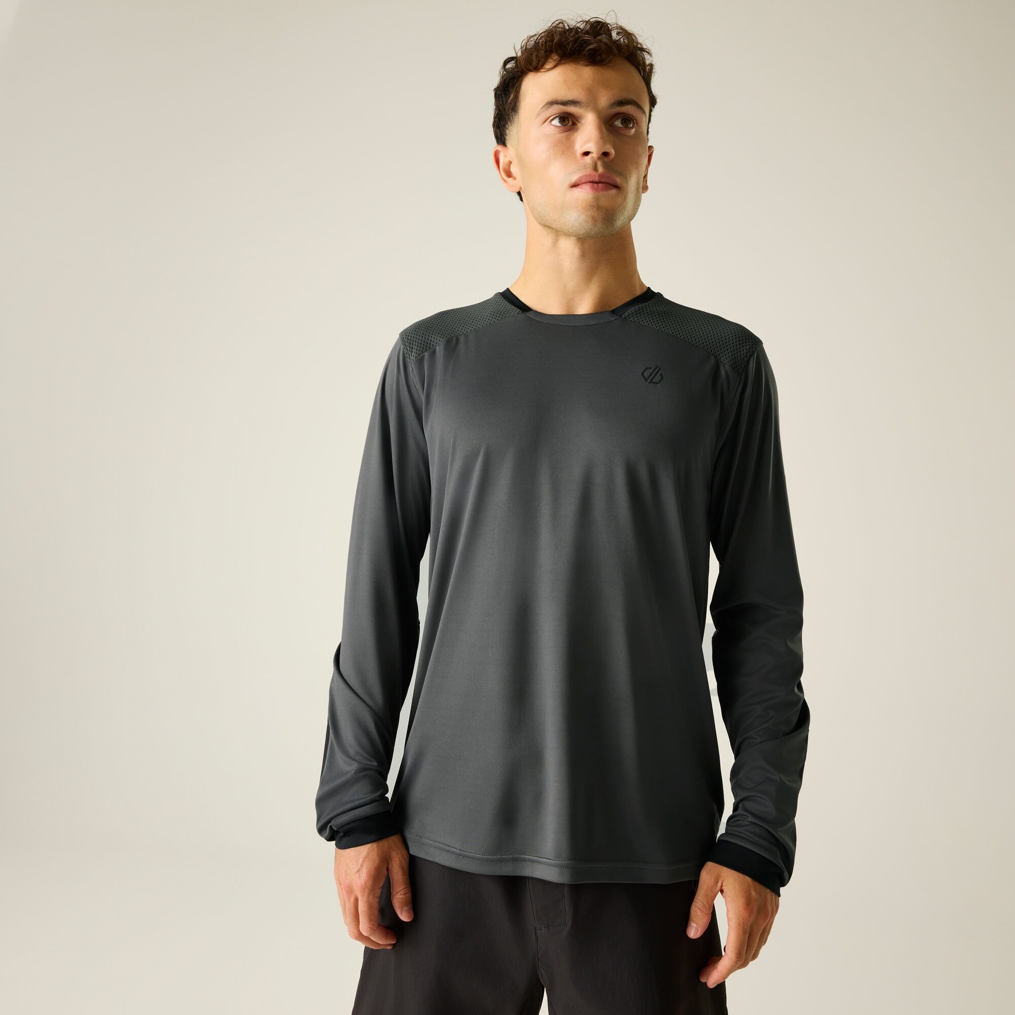 Dare 2b   Koszulka rowerowa z długim rękawem męska szybkoschnąca Trackstand Ace L/S Szary