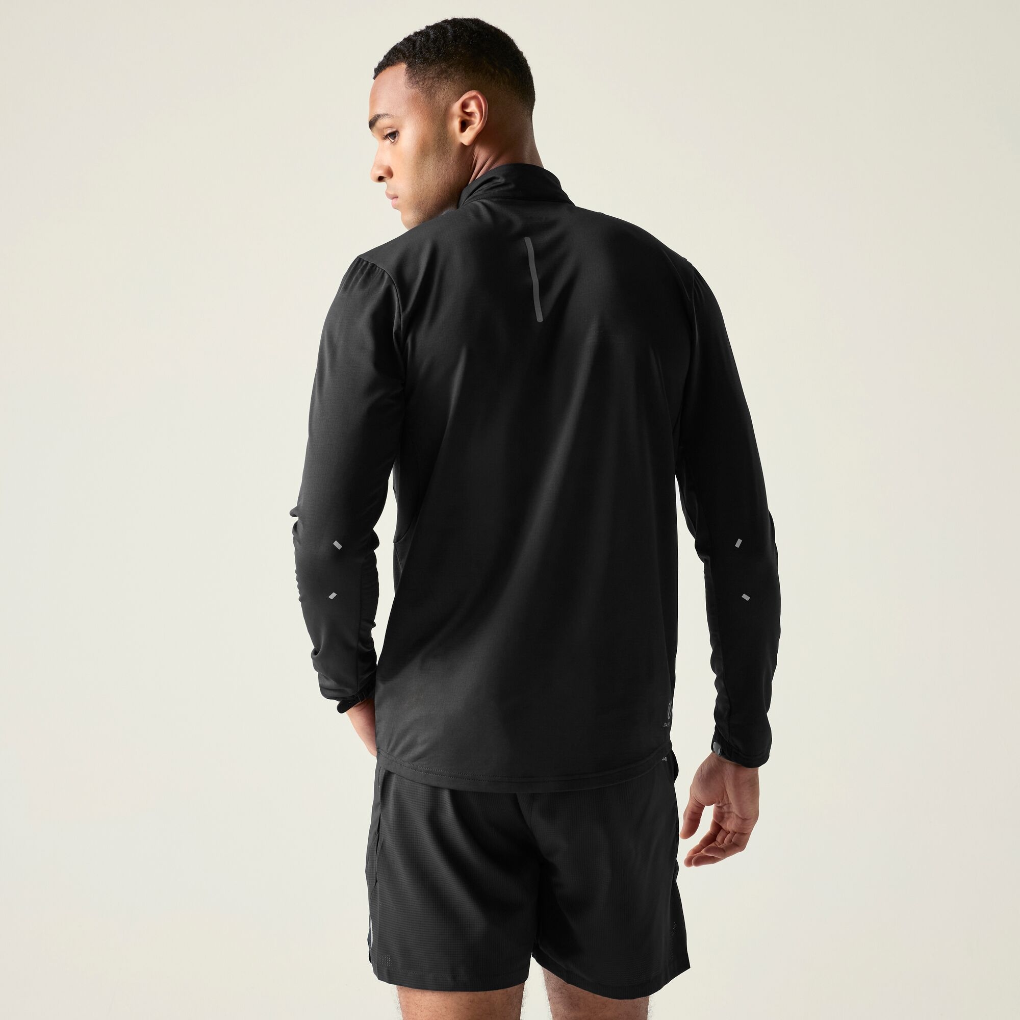 Dare 2b   Koszulka z długim rękawem męska szybkoschnąca odblaskowa Powe Up IV Czarny