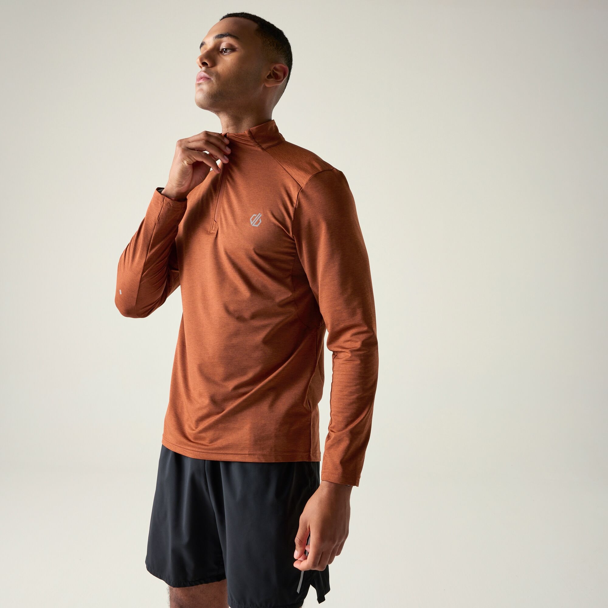 Dare 2b Koszulka z długim rękawem męska szybkoschnąca odblaskowa Powe Up IV Pomarańczowy