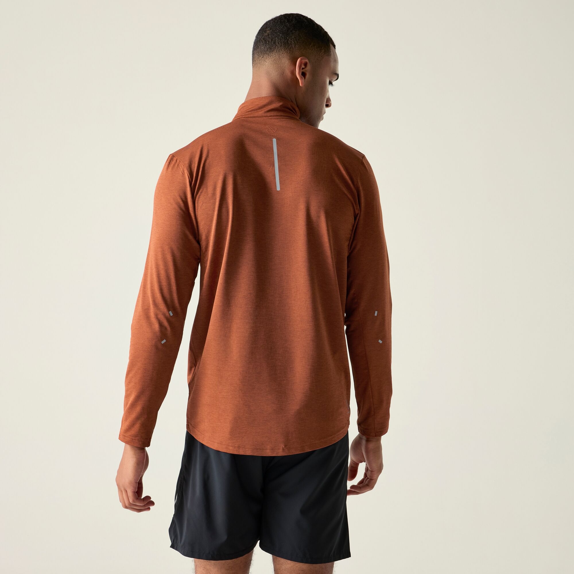 Dare 2b   Koszulka z długim rękawem męska szybkoschnąca odblaskowa Powe Up IV Pomarańczowy