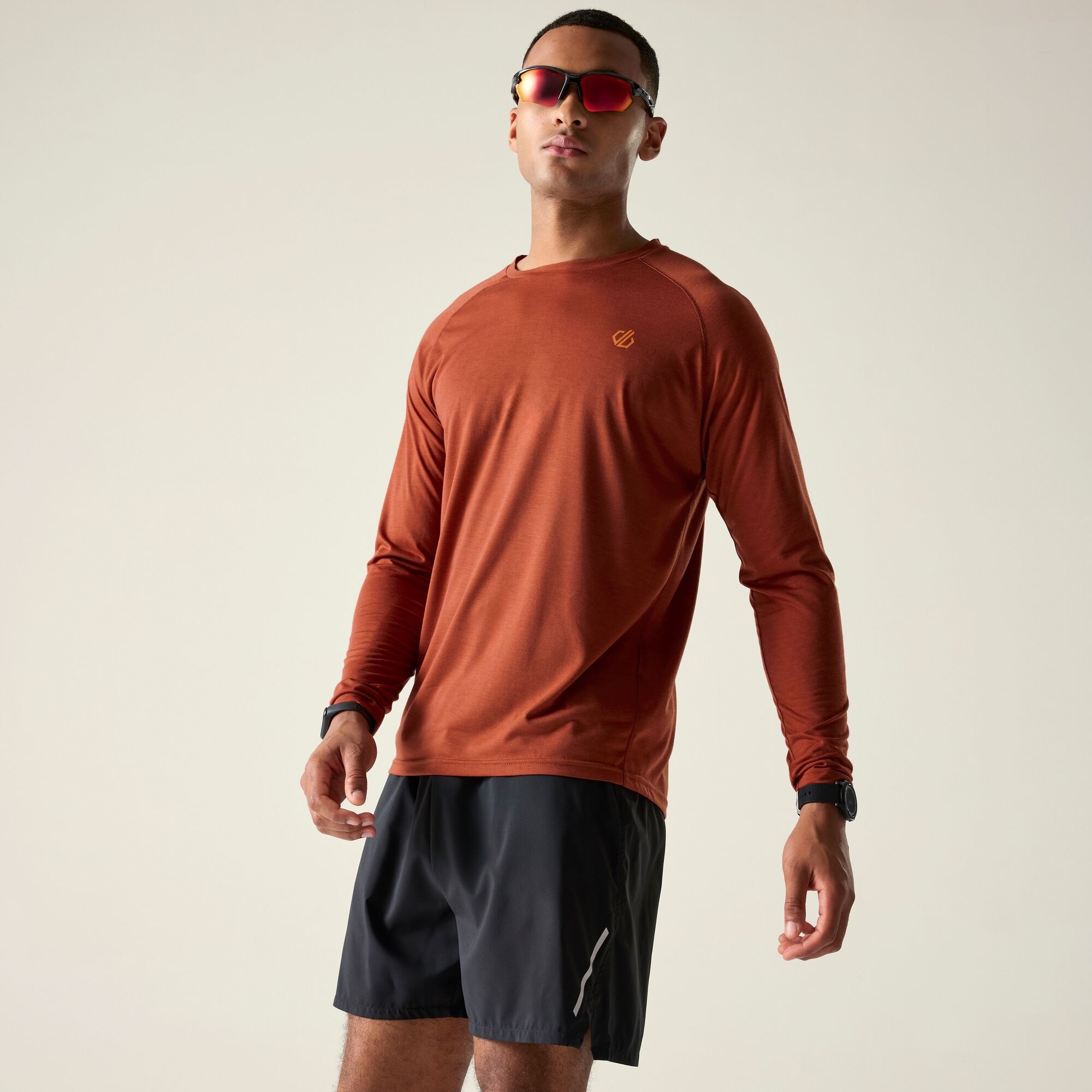 Dare 2B Men's Agile Long Sleeved T-Shirt - Orange Small