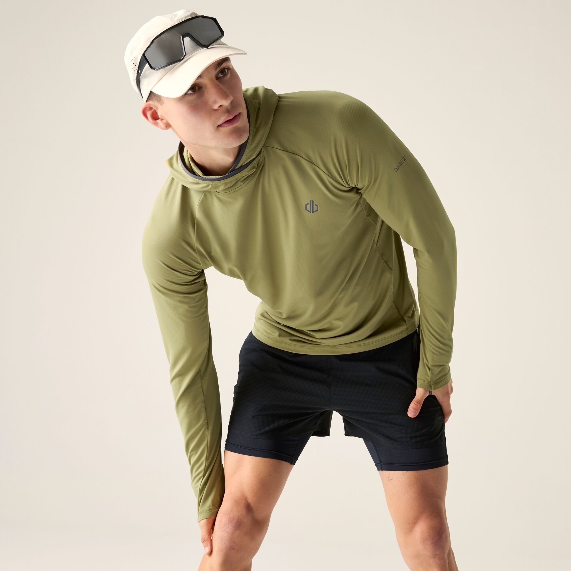 Dare 2b Bluza męska z kapturem szybkoschnąca Sprint City Zielony