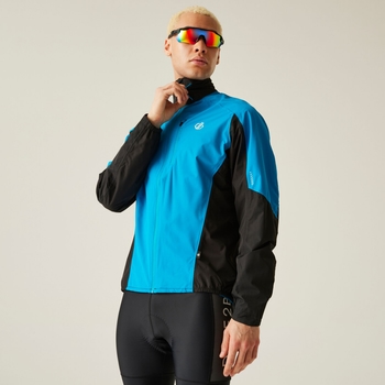 Dare 2b - Men's Mediant Waterproof Reflective Cycling Jacket Methyl Blue Black