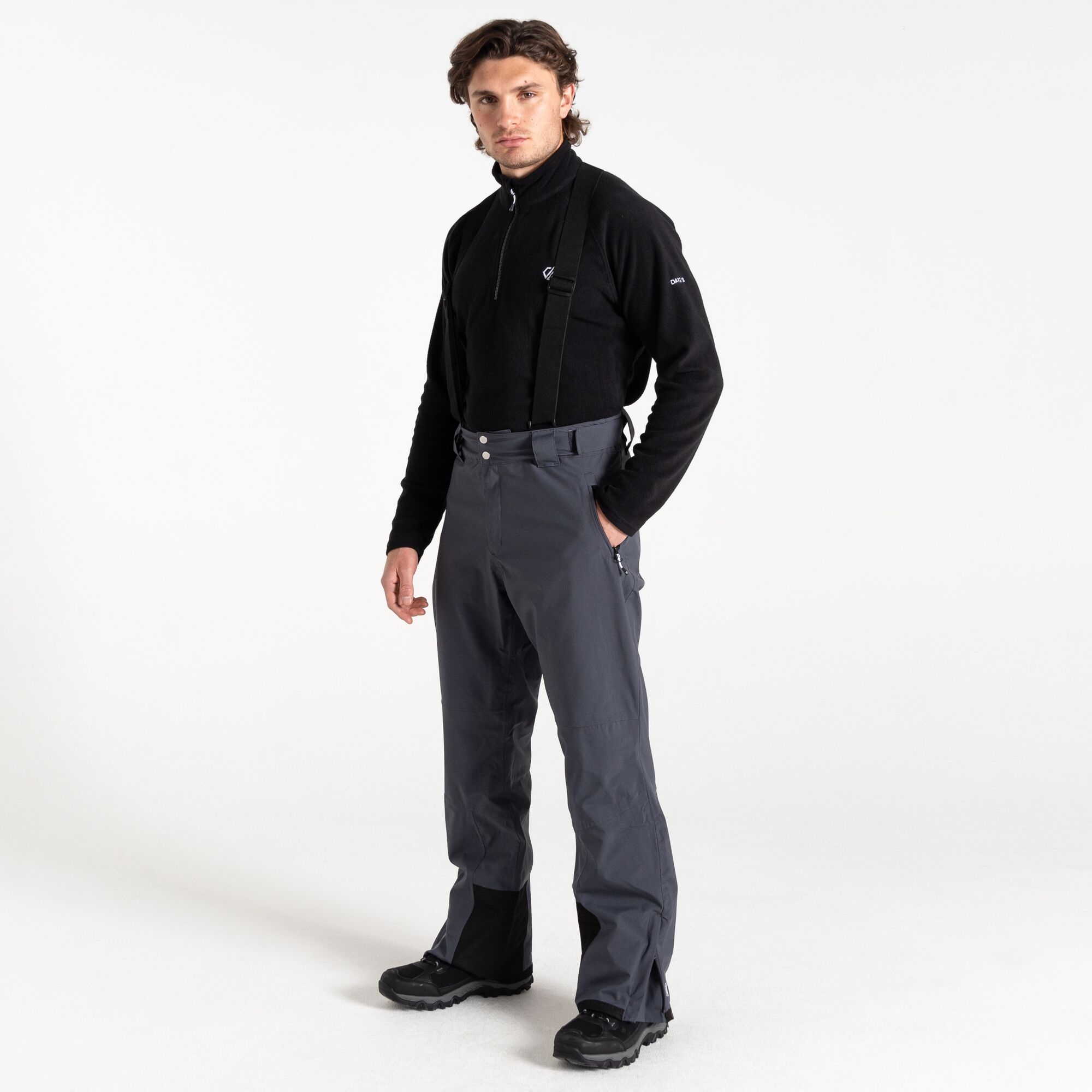 Dare 2b - Męskie Spodnie Narciarskie z Szelkami Achieve II Szary, Rozmiar: 3XL