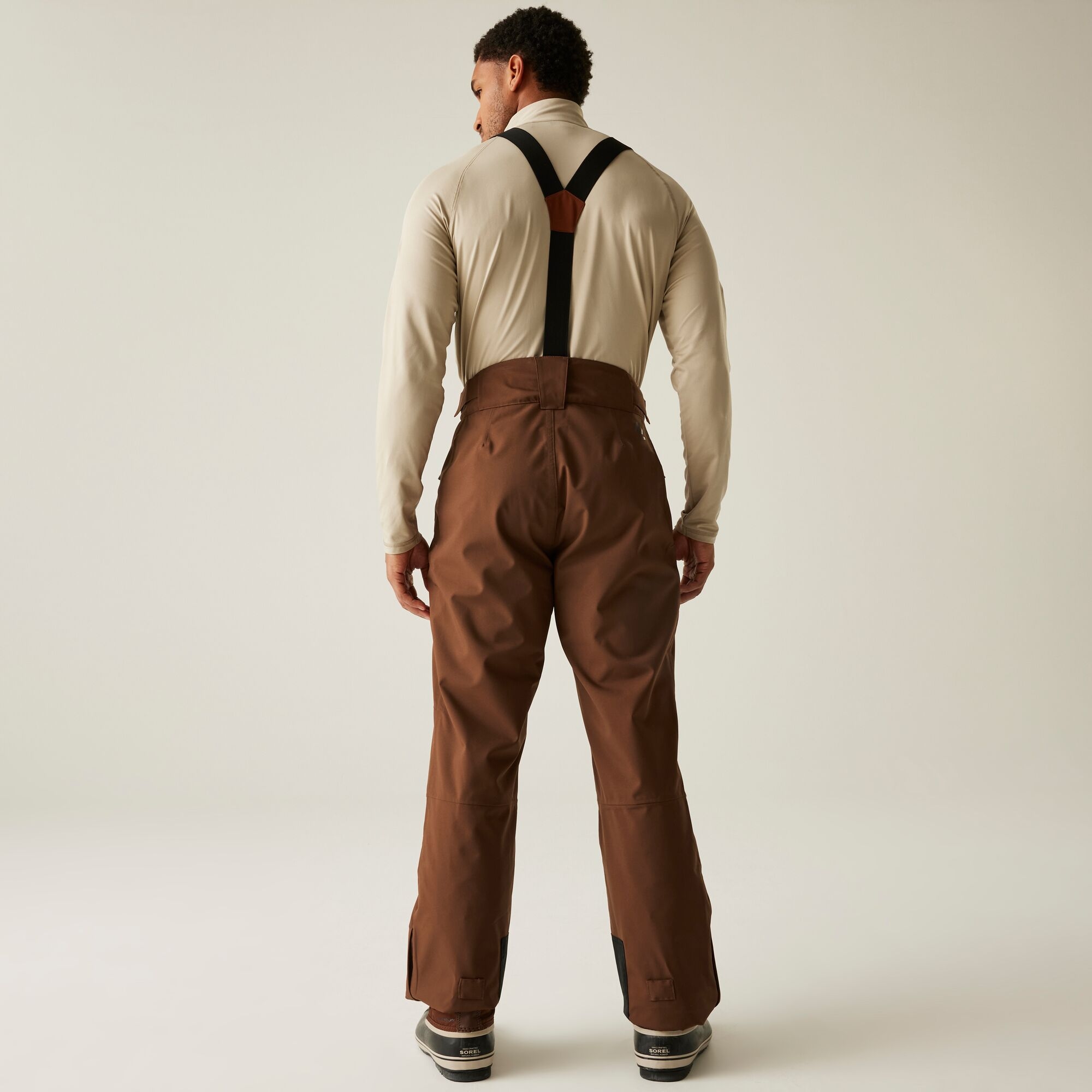 Dare 2b Spodnie narciarskie męskie z membraną z szelkami Achieve II Brązowy