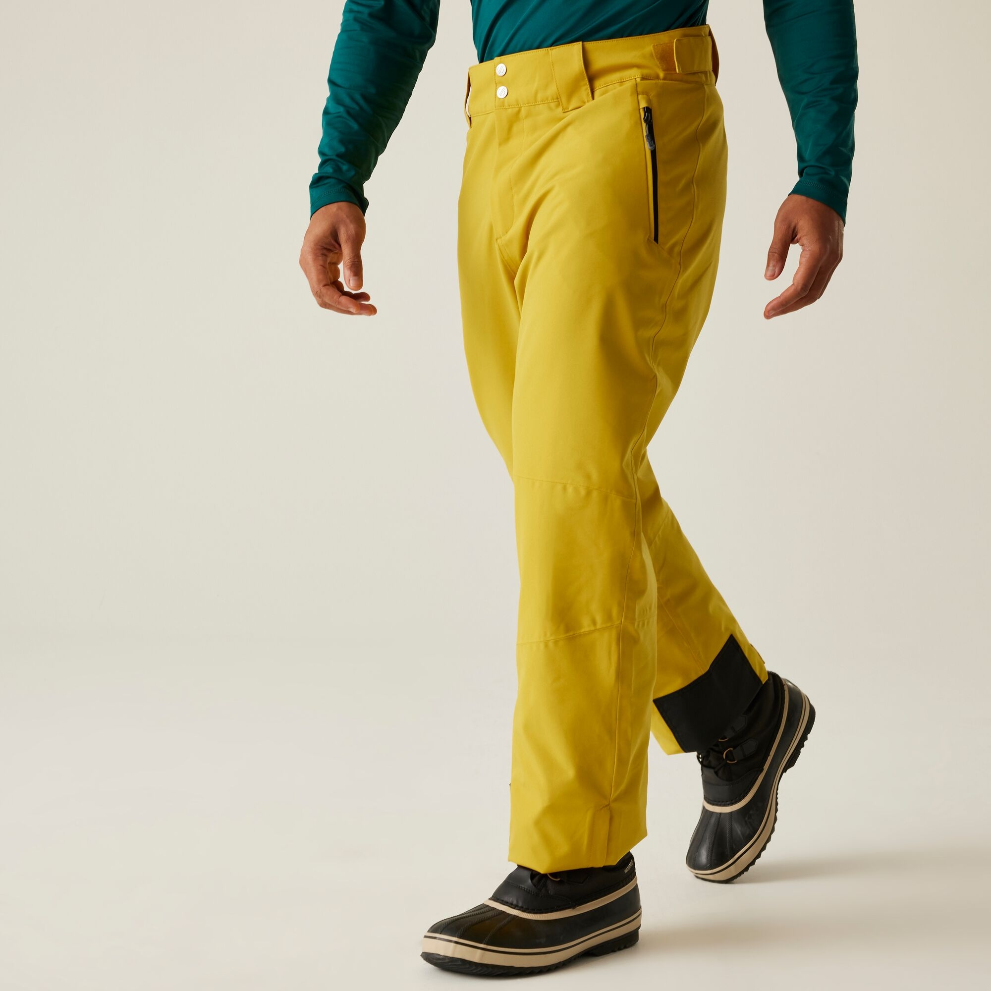 Dare 2b Spodnie narciarskie męskie z membraną z szelkami Achieve II Żółty