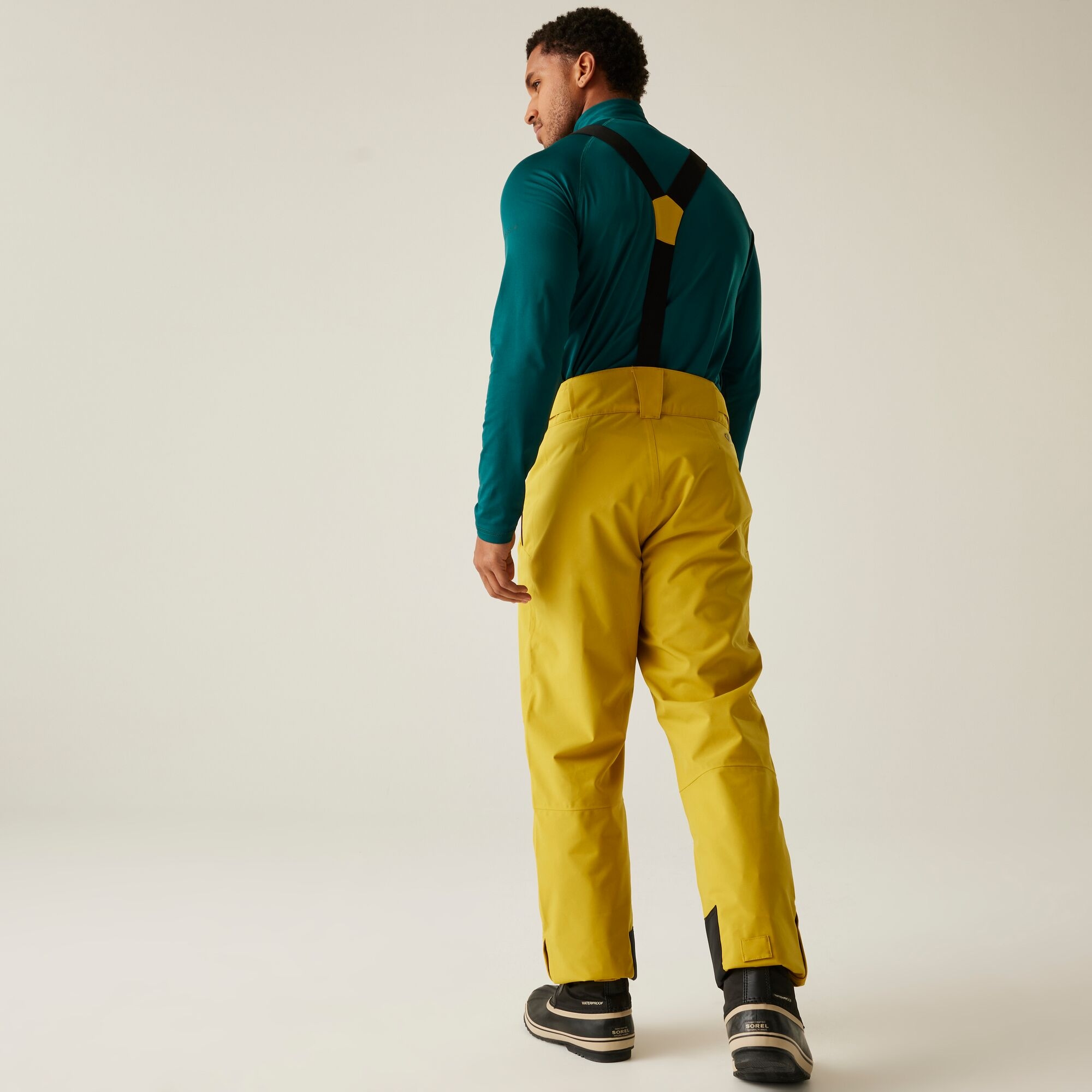 Dare 2b Spodnie narciarskie męskie z membraną z szelkami Achieve II Żółty