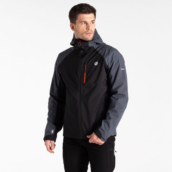 Men's Mountain Series Waterproof Jacket Black Ebony Grey