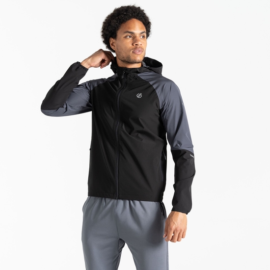 Dare 2b - Men's Movement Waterproof Jacket Ebony Grey Black
