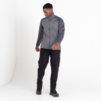 Men's Collective Full Zip Core Stretch Midlayer Charcoal Grey Marl
